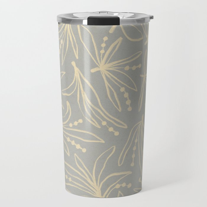 Lily Flower Pattern #3 Travel Mug Gallery Image 1