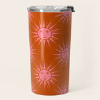 Freckled Suns - pink and rust Travel Mug Gallery Image 2