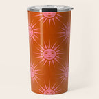 Freckled Suns - pink and rust Travel Mug Gallery Image 1