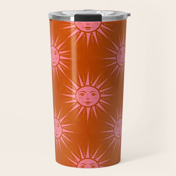 Freckled Suns - pink and rust Travel Mug Gallery Image 1