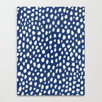 Handmade polka dot brush strokes (white/navy blue) Notebook Gallery Image 4