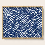 Handmade polka dot brush strokes (white/navy blue) Serving Tray Gallery Image 1