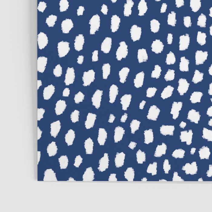 Handmade polka dot brush strokes (white/navy blue) Poster Gallery Image 3