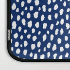 Handmade polka dot brush strokes (white/navy blue) Laptop Sleeve Gallery Image 3