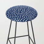 Handmade polka dot brush strokes (white/navy blue) Stool Gallery Image 2