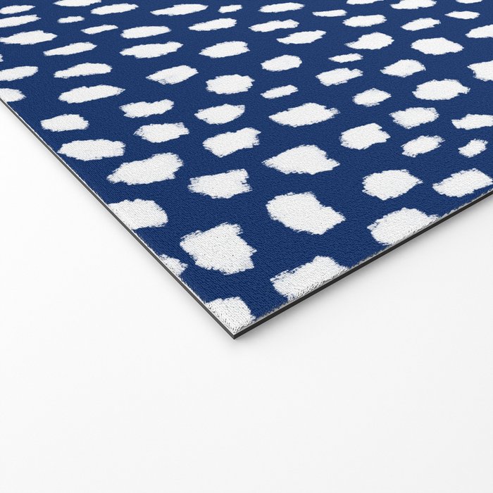 Handmade polka dot brush strokes (white/navy blue) Welcome Mat Gallery Image 2