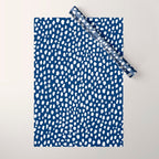 Handmade polka dot brush strokes (white/navy blue) Wrapping Paper Gallery Image 1