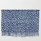 Handmade polka dot brush strokes (white/navy blue) Wall Hanging Gallery Image 1