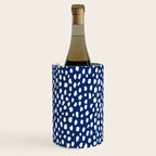 Handmade polka dot brush strokes (white/navy blue) Wine Chiller Gallery Image 3
