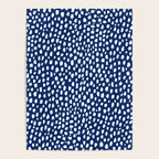 Handmade polka dot brush strokes (white/navy blue) Poster Gallery Image 4