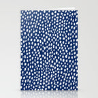 Handmade polka dot brush strokes (white/navy blue) Stationery Card Gallery Image 2