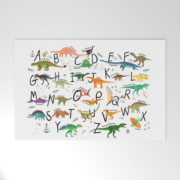 Colorful dinosaur alphabet Welcome Mat Gallery Image 1
