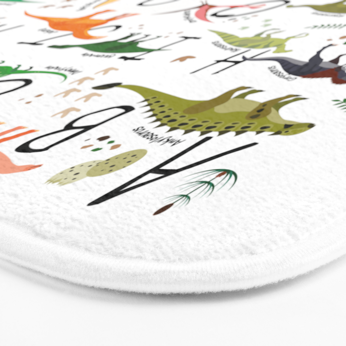 Colorful dinosaur alphabet Bath Mat Gallery Image 3