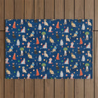 Cat Queens (Blue) Outdoor Rug Gallery Image 1