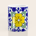 talavera mexican tile in yellow and blu Coffee Mug Gallery Image 4