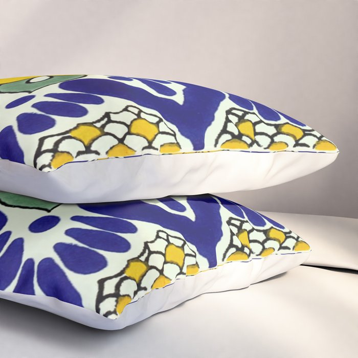 talavera mexican tile in yellow and blu Pillow Sham Gallery Image 3