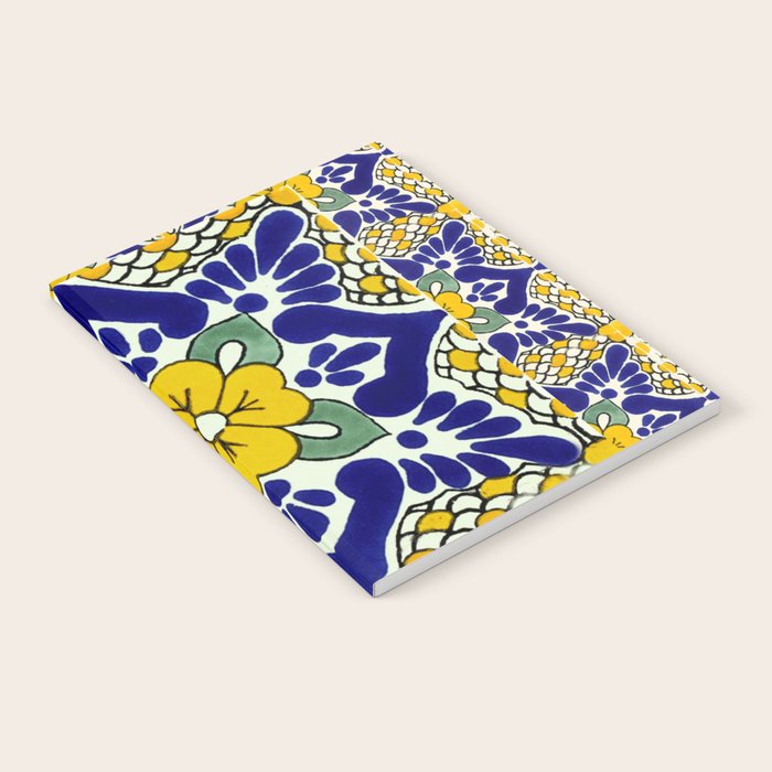talavera mexican tile in yellow and blu Notebook Gallery Image 2