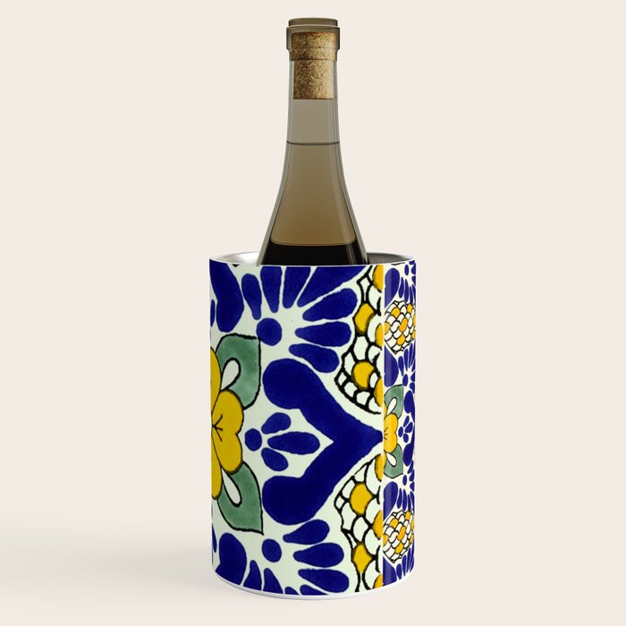 talavera mexican tile in yellow and blu Wine Chiller Gallery Image 3