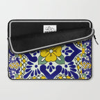 talavera mexican tile in yellow and blu Laptop Sleeve Gallery Image 2