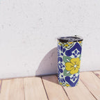 talavera mexican tile in yellow and blu Travel Mug Gallery Image 4