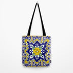 talavera mexican tile in yellow and blu Tote Bag Gallery Image 2