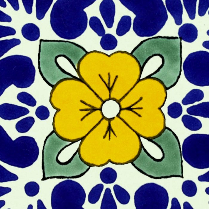 talavera mexican tile in yellow and blu Coffee Mug Gallery Image 2