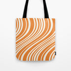 Wavy Stripes XLVI - Retro Orange Tote Bag Gallery Image 1