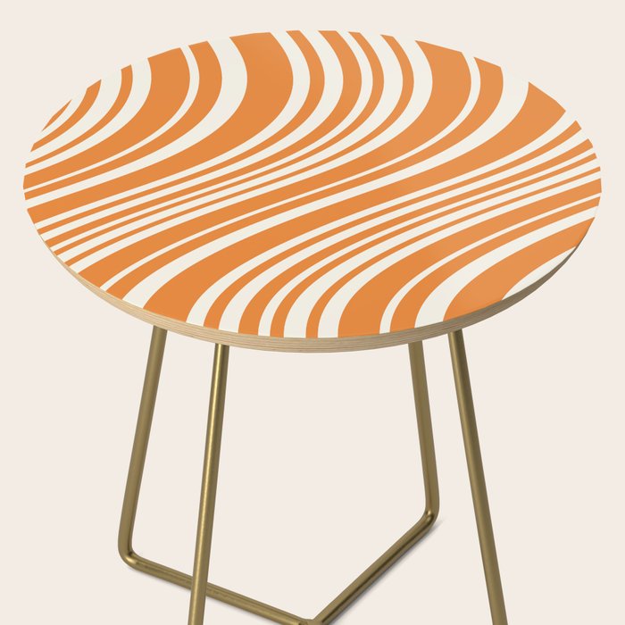Wavy Stripes XLVI - Retro Orange Side Table Gallery Image 2