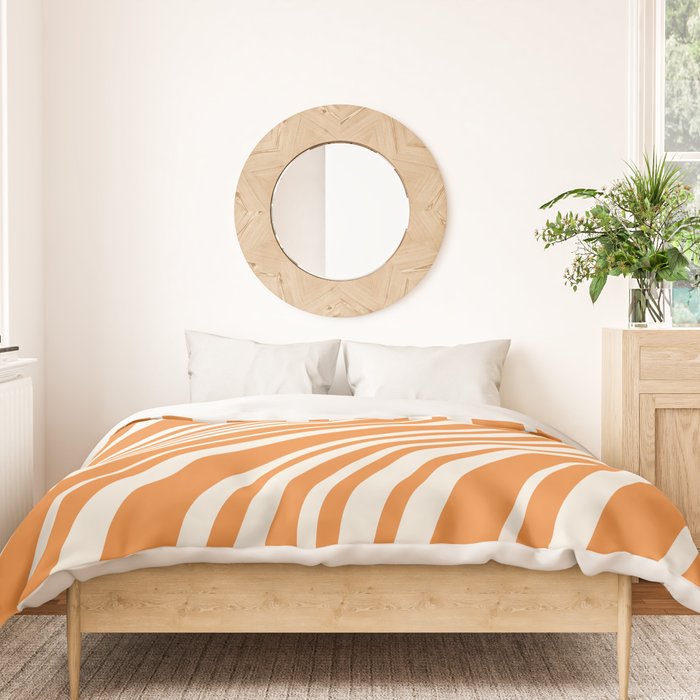 Wavy Stripes XLVI - Retro Orange Duvet Cover Gallery Image 3