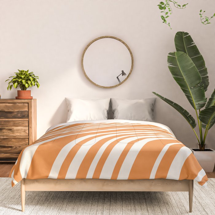 Wavy Stripes XLVI - Retro Orange Comforter Gallery Image 3