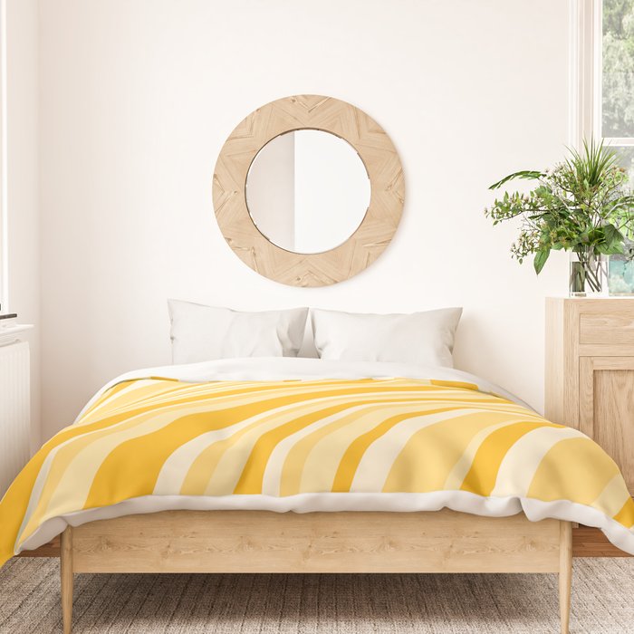 Wavy Stripes XXII - Golden Sunshine Yellow Duvet Cover Gallery Image 3