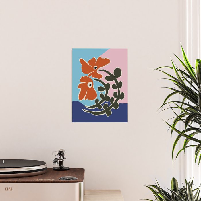 Retro minimal flower V Poster Gallery Image 2