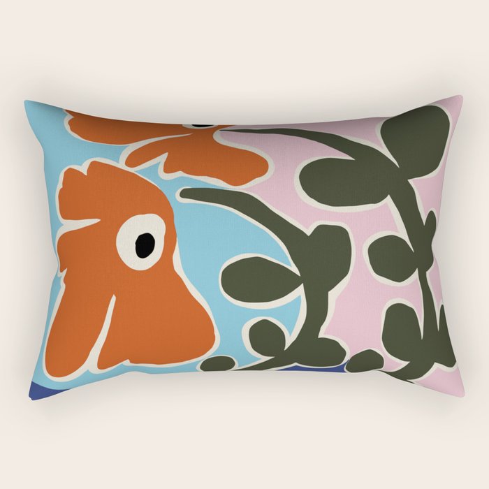Retro minimal flower V Rectangular Pillow Gallery Image 2