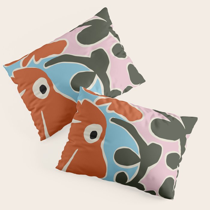 Retro minimal flower V Pillow Sham Gallery Image 3