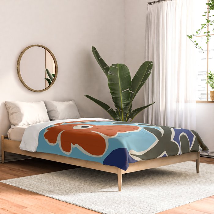Retro minimal flower V Comforter Gallery Image 2