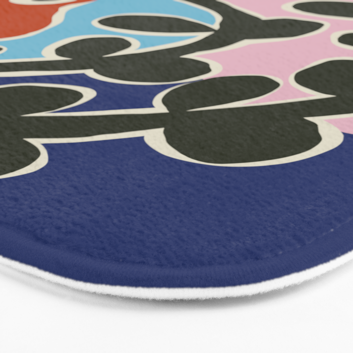 Retro minimal flower V Bath Mat Gallery Image 3