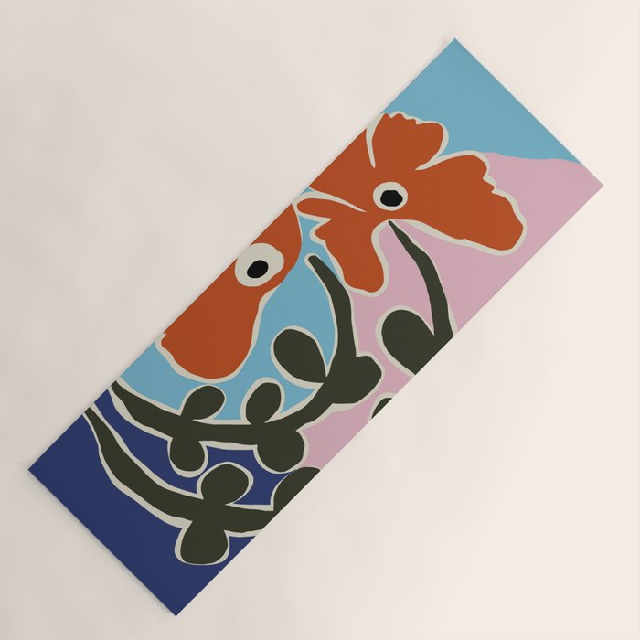 Retro minimal flower V Yoga Mat Gallery Image 1