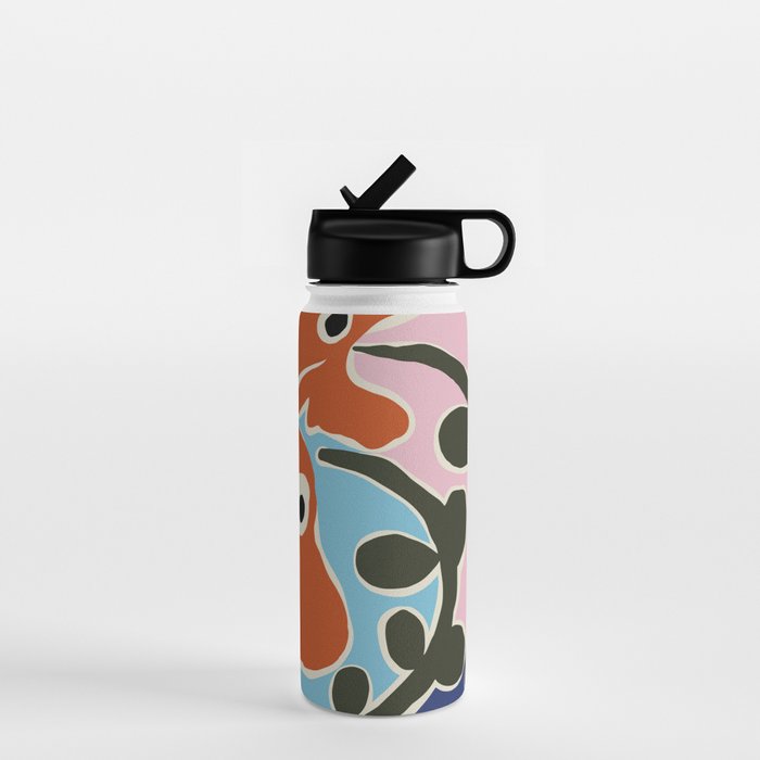 Retro minimal flower V Water Bottle Gallery Image 1