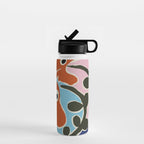 Retro minimal flower V Water Bottle Gallery Image 1
