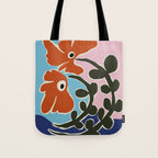 Retro minimal flower V Tote Bag Gallery Image 1