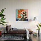 Retro minimal flower V Wood Wall Art Gallery Image 2