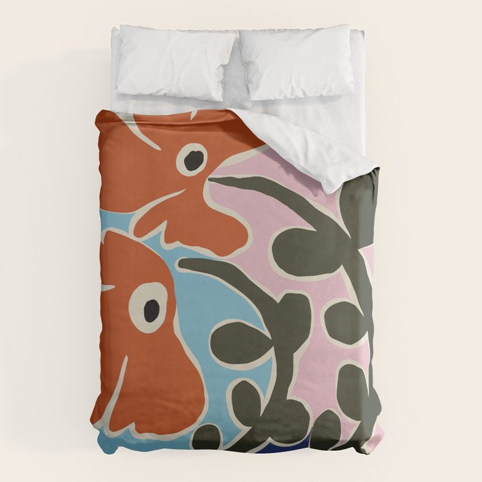 Retro minimal flower V Duvet Cover Gallery Image 1