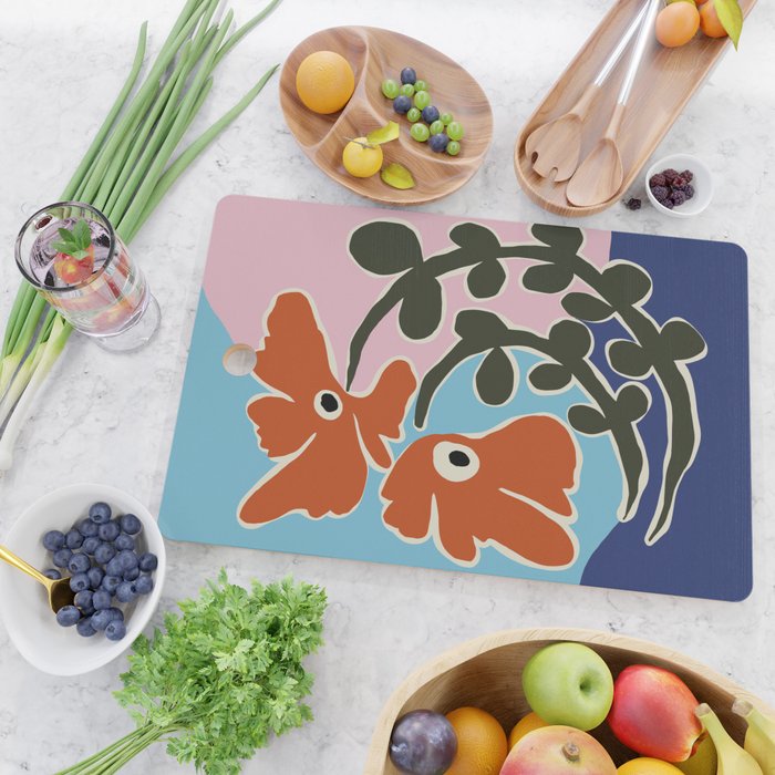 Retro minimal flower V Cutting Board Gallery Image 2