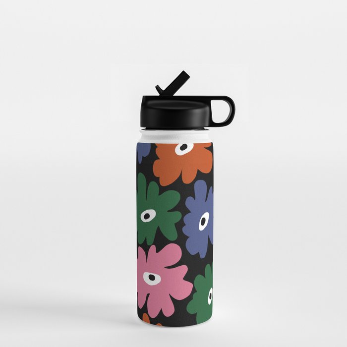 Retro blooming night  Water Bottle Gallery Image 1