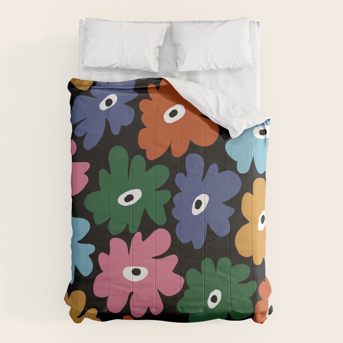 Retro blooming night  Comforter Gallery Image 6