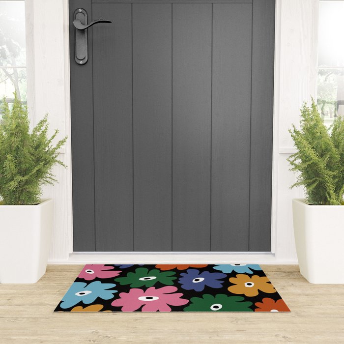 Retro blooming night  Welcome Mat Gallery Image 3