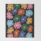 Retro blooming night  Throw Blanket Gallery Image 2