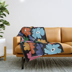 Retro blooming night  Throw Blanket Gallery Image 1