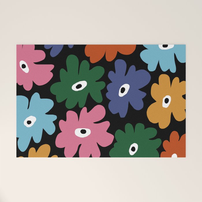 Retro blooming night  Welcome Mat Gallery Image 1