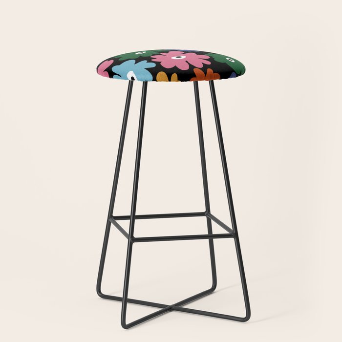Retro blooming night  Stool Gallery Image 1
